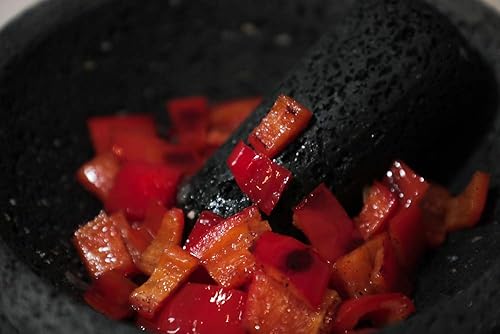 Miniatura 3 de TLP Molcajete. Auténtico mortero y pilón mexicano, hecho a mano, de 8.5"