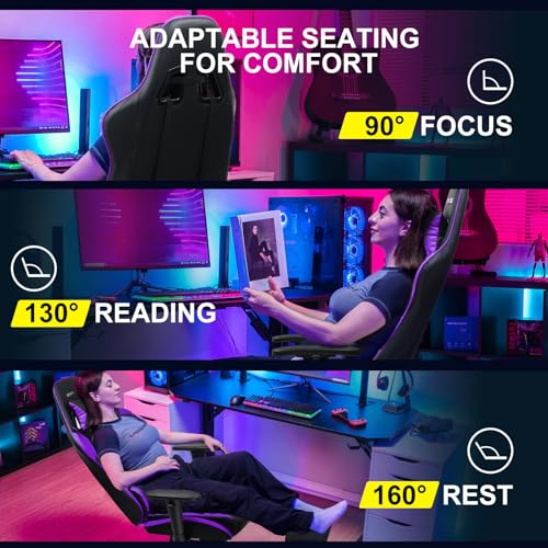 GTPLAYER Gaming Chair with Footrest Ergonomic Computer Game Desk Chair Reclining Gamer Cha - image 4