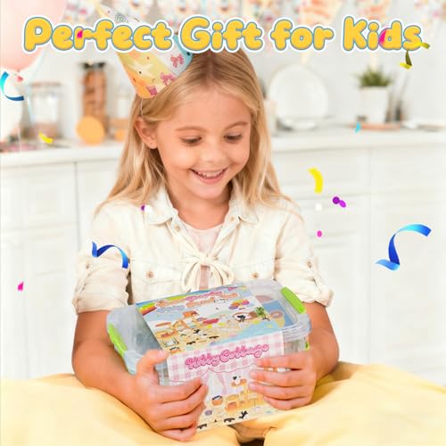 Crelloci Double-Layer Pet Magic Sand Playset, 2 Colors Magnetic Sand Sensory Bin with Cat & Dog Figures, Mess-Free Sand Toy Kit for Kids, Creative Sensory Play, Gift for Boys & Girls Age 3+ - Image 7