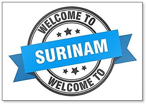 Welcome to Surinam Blue Sign Fridge Magnet
