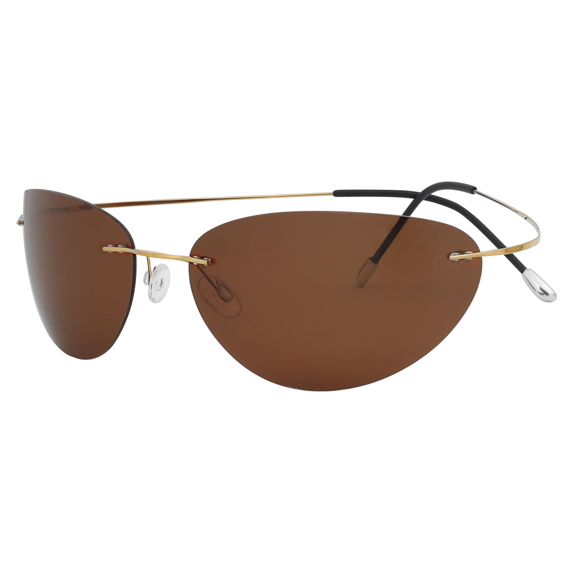 Eyekepper Pilot Rimless Titanium Polarized Sunglasses for Men and Women
