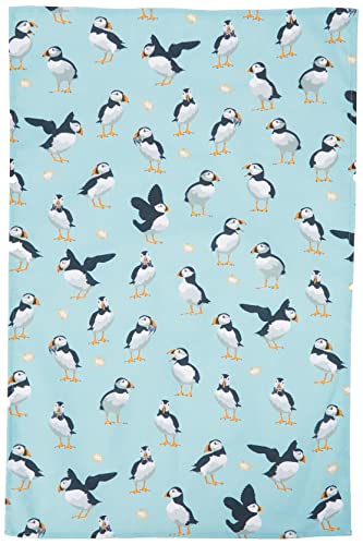 Samuel Lamont Puffins Cotton Tea Towel, Blue, 48.26 x 73.66 cms - Image 2