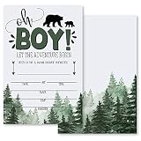 Grace Yonks Wilderness Bear Baby Shower Invitation,Lumberjack Baby Shower Invitation Girl,20 Invitat