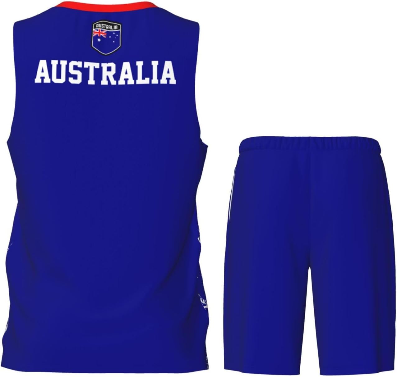 Australia Flag Grain (1) Basketball Jersey Uniform Suit for Men Women Adults Training Athletic Set