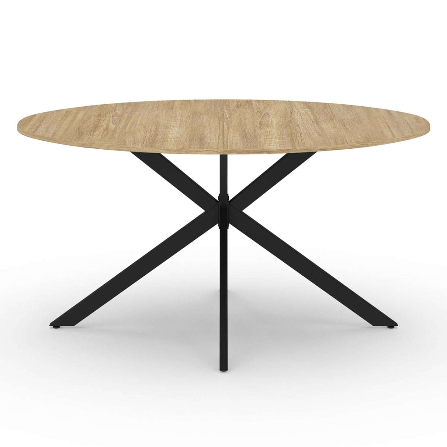 IDMarket - Mesa à Manger ovalada ALIX 6 personas pied araignée Bois et Noir 150 cm