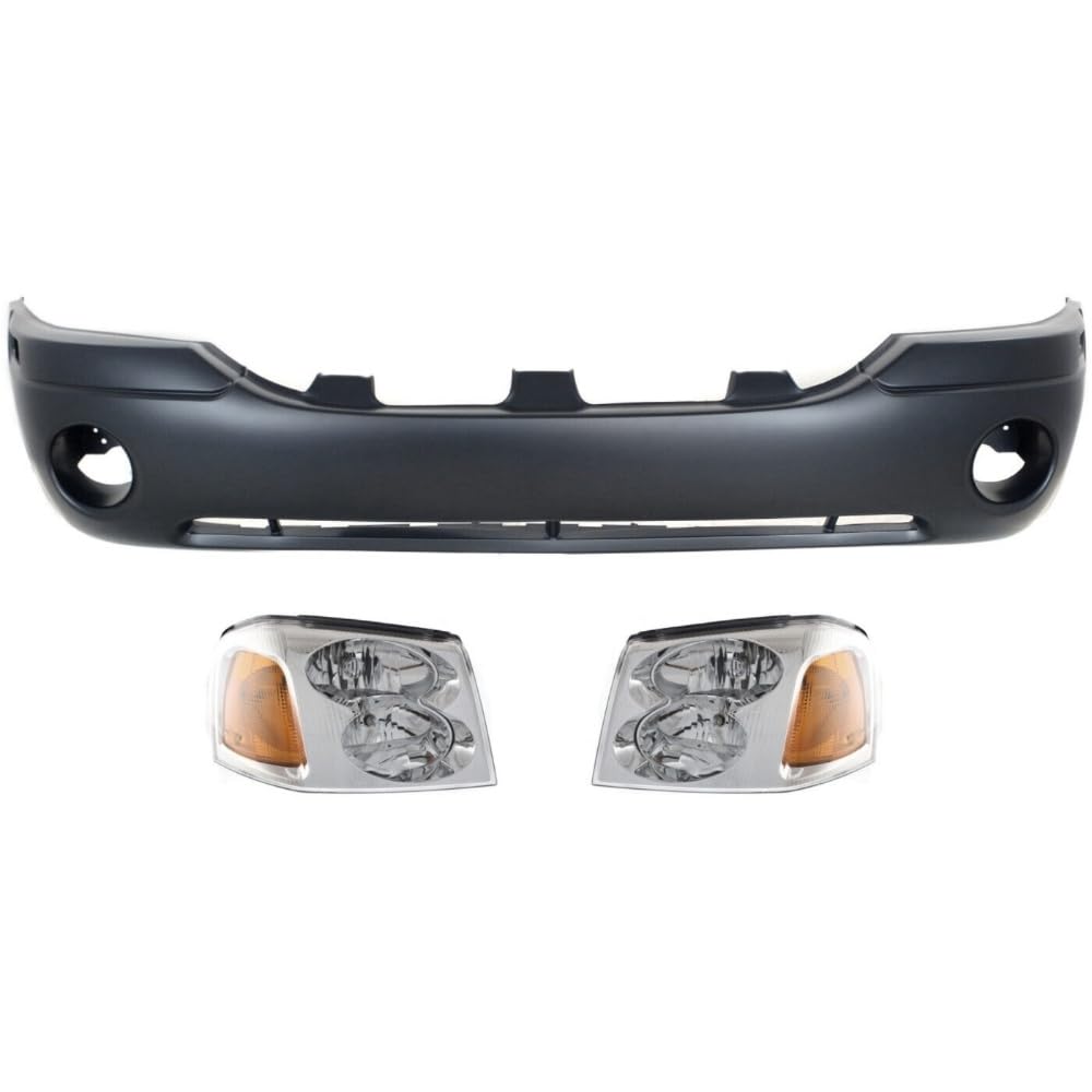 Momtlck Headlight Left Right Side W/Bulb Headlamp for GMC for Envoy SLE/SLT 2002-2009 for Envoy XL SLE/SLT 2002-2006 for Envoy XUV SLE/SLT 2004-2005 125-7879