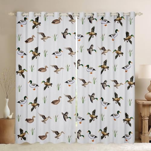 Feelyou Duck Hunting Darkening Curtains Living Room 2 Panels 42 x 63 Inch