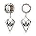 KUBOOZ Popular Dangle Pendant Jewelry Opal Stainless Steel Screw Ear Plugs Tunnels Gauges 2g