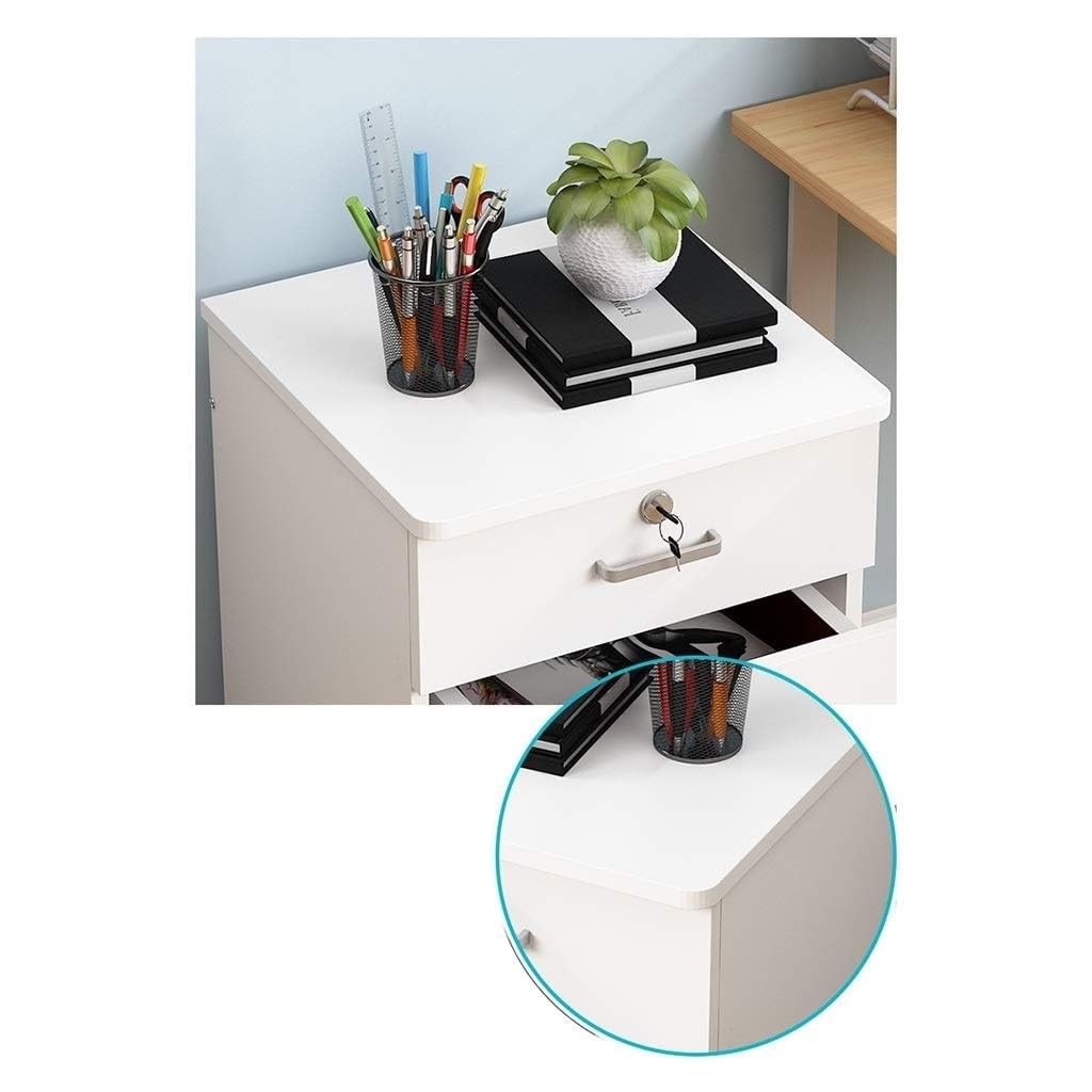 Archivador de 3 cajones con Cerradura, bajo Escritorio, de Madera, para Documentos legales, móvil con Ruedas, tamaño A4, para Suministros de Oficina y Recibos.,C 40 * 40 * 56cm