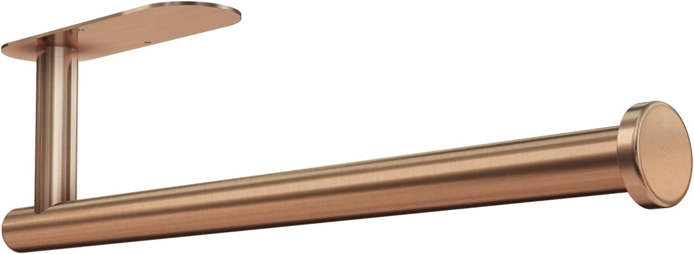 DEKAVA Paper Towel Holder Under Cabinet Wall Mount for Kitchen Paper Towel, Self-Adhesive Paper Towel Bar, Paper Towel Rack, SUS304 Stainless Steel 13 inch (Rose Gold, 1)