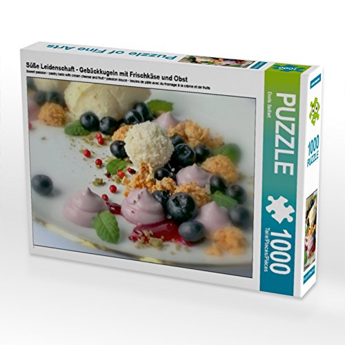 Preisvergleich Produktbild CALVENDO Puzzle Süße Leidenschaft - Gebäckkugeln mit Frischkäse und Obst 1000 Teile Lege-Größe 64 x 48 cm Foto-Puzzle Bild von Doris Seifert