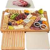 Kikcoin Bamboo Cutting Board Set with...