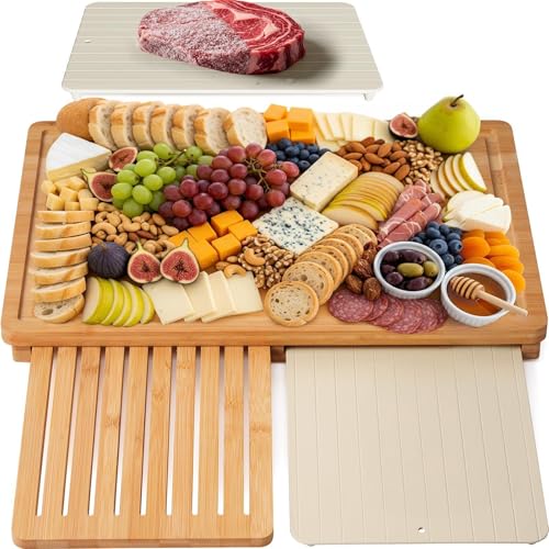 Bamboo Cutting Board Set with Thawing Tray & Organizer - $39.98 - Image 1
