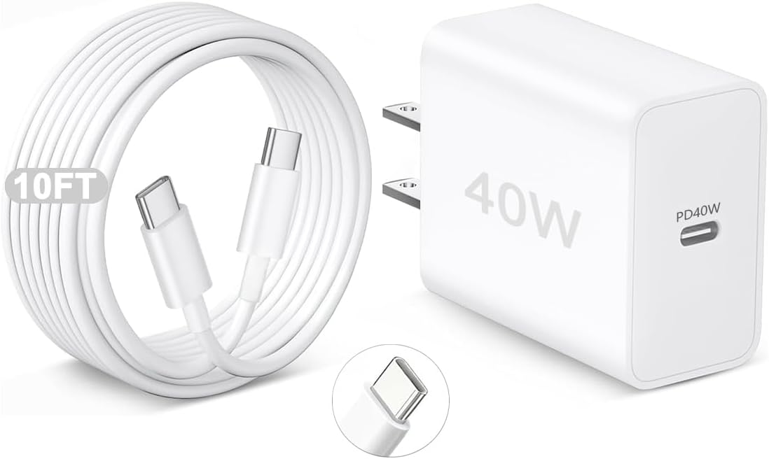 [Apple MFi Certified]iPhone 17 16 Pro Max Charger Fast Charging, 40W USB C to C Fast Charger Block 10Ft Extra Long Type C Charging Cable Cord for iPhone 17e/17 Pro/Air/16/16e/16 ProMax/Plus/15Pro,iPad