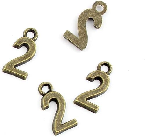 Bisutería bronce antiguo encantos fl21605 2 Número 2 Craft un montón reparación suministros