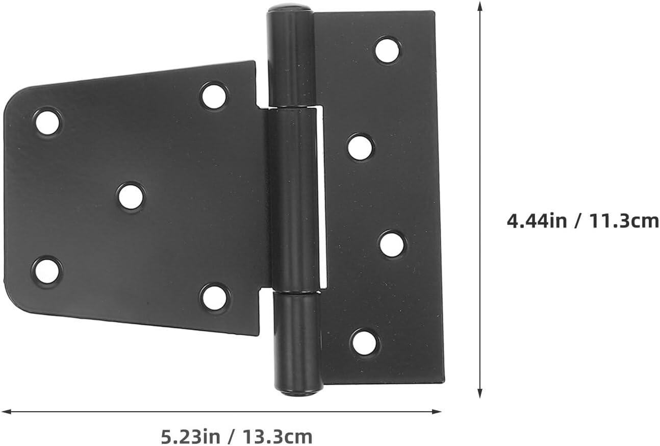 PRETYZOOM Heavy Duty Gate Hinges 3.5 Inch Black Barn Door Hinges for Outdoor Garden Fence Gate Shed Hardware 4pcs Set