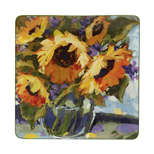 Certified International 29175 Sunflower Bouquet Square Platter 12.5 Inch cover
