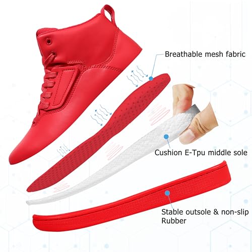 Soulsfeng Unisex Basketball Shoes Leather High Top Sneakers Comfortable Walking Skate Shoes2
