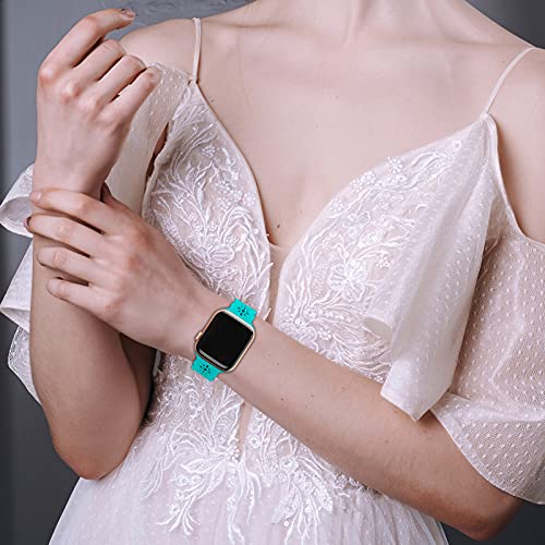 Image of Lace Silicone Bands Compatible with Apple Watch Bands for Women | Slim Thin Hollow-out Wristband for iWatch Series 11 10 9 Ultra 8 SE 7 6 5 4 3 2 1 38mm 40mm 41mm 42mm 44mm 45mm 46mm 49mm