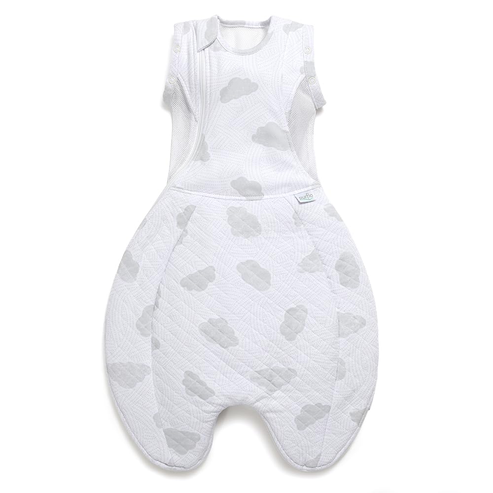 PurFlo Swaddle to Sleep Bag 2.5 Tog, For 0-4 Months, Cotton Clouds