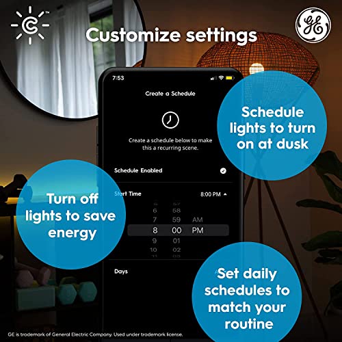 GE Cync Full Colour Direct Connect Smart Bulb (LED ST19), 60W Replacement, Bluetooth/WiFi Enabled, Works with Alexa, Google Assistant Without Hub, Pack of 4 by GE - Image 3