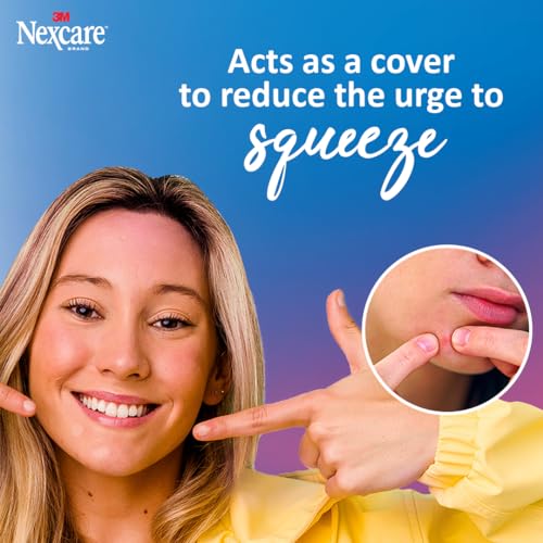 Image of Nexcare Thin and Transparent Acne Patch, Skin Cover Absorbs Pus and Oil from Clogged Pores, Made with hydrocolloid, tab Allows for Easy Removal from Liner - 39 Pimple Patches, 2-Pack