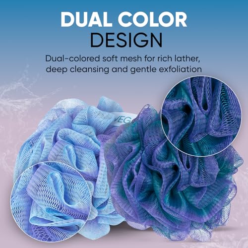 Image of VEGA Duo Splash Bath Sponge Bath Loofah for Men & Women | Soft Exfoliating Body Scrubber | Gentle Shower Pouf Sponge for Dead Skin Removal & Smooth Skin | Premium Bath Loofah Pack of 2 (BA-3 /37)