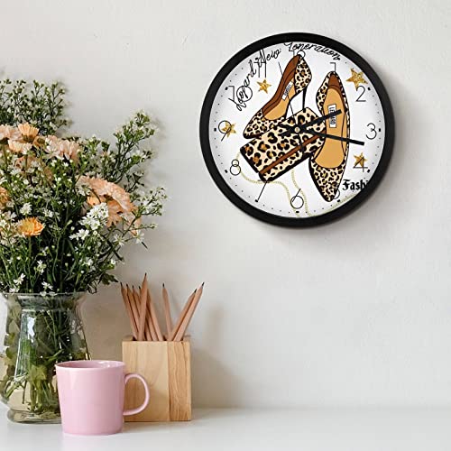 Pendule murale léopard 25.4cm moderne et silencieuse pour salon - 4