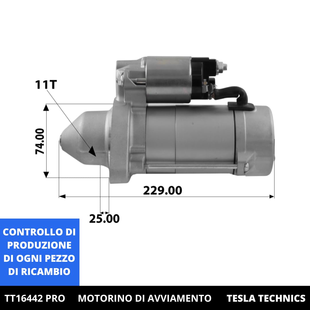 TT16442 PRO Motorino di avviamento per auto 12V, 2.00 KW. Compatibile con TOYOTA, LEXUS. Eccellente rapporto qualità-prezzo. Installazione facile e garantita.