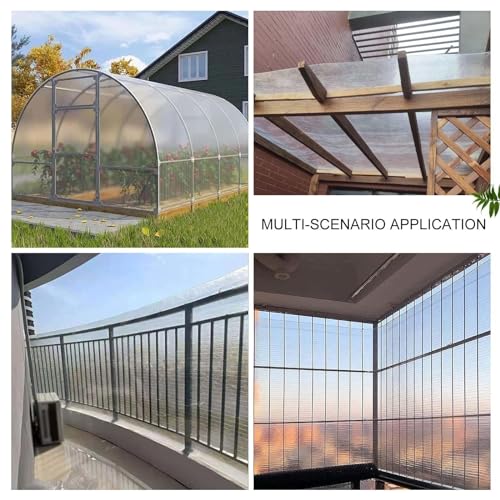 Clear Polycarbonate Roofing Sheets for Greenhouses, Carports & Pergolas - Waterproof Sunroom Replacement Panels with Screws, UV Protection & Daylighting - WL-28787in - Image 6