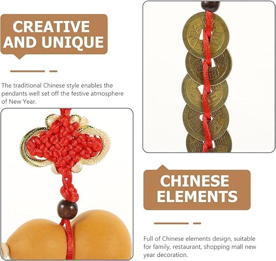 Chinese Coins Feng Shui Chinese Tassel 10PCS Feng Shui Lucky Charms Chinese Knot Pendant Wealth, Luck, Freedom, Faith, Success Oriental Good Luck Charms Decoration Red Feng Shui Modern