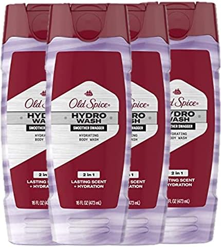 Old Spice Hydro Body Wash for Men, Smoother Swagger Scent, Hardest Working Collection, 16 Ounce (Pack of 4)