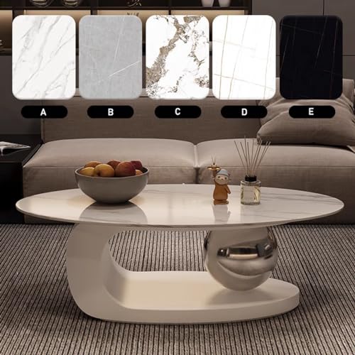 Mesa de centro de mármol con soporte de metal dorado de lujo con encimera de piedra, estilo elegante, diseño único, fácil de limpiar, para sala de estar