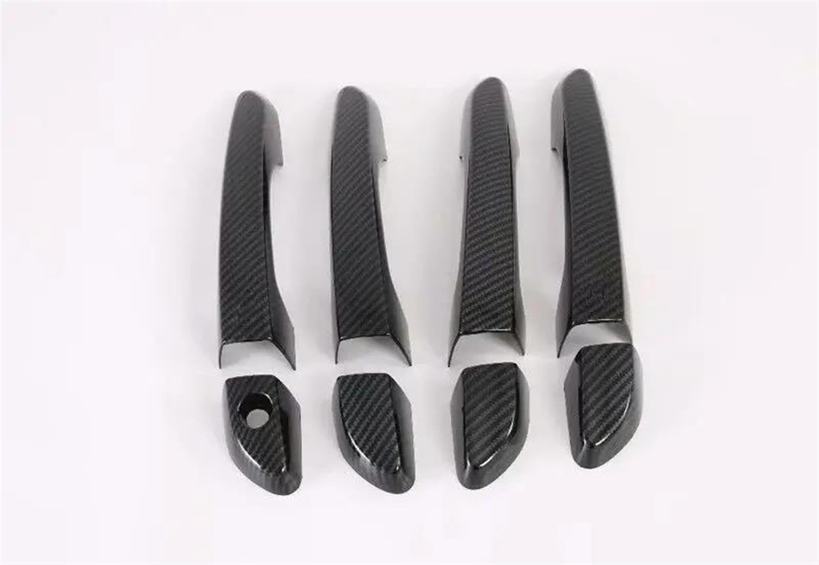 SLIMES Carbon Fiber Chrome Car Door Handle Bowl Cover for Hyundai for Tucson 2015 2016-2019 Trim Sticker Protection(Chrome 2)