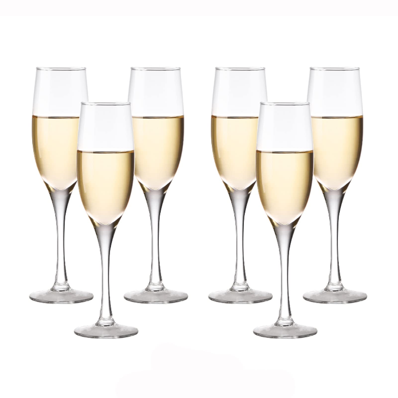 Juego de copas de champán de cristal tipo flauta para bodas y hogar