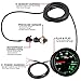 MaxTow Double Vision 35 PSI Turbo Boost Gauge Kit - Includes Electronic Pressure Sensor - Black Gauge Face - Green LED Illuminated Dial - Analog & Digital Readouts - for Trucks - 2-1/16