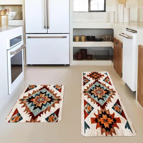 Set de 2 Tapetes de Cocina Geométricos de 17"x29" y 17"x47" miniatura 4