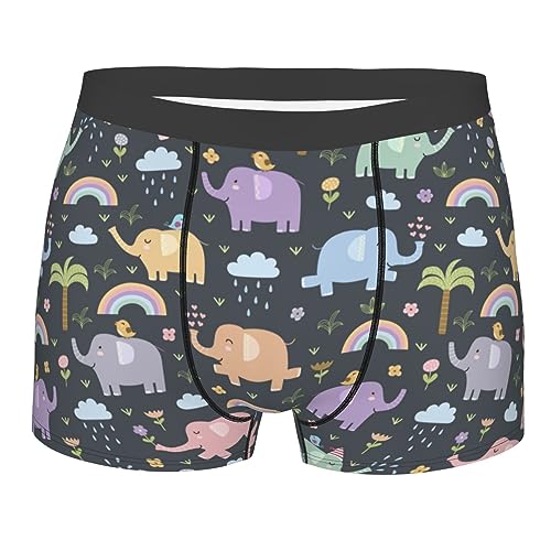 Funny Elephants Boxers for Men Boxer Shorts Soft Mens Underwear Boxer Briefs