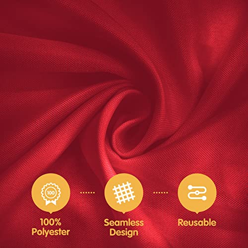 Image of BRILLMAX 6 Pack Burgundy Tablecloths 60 x 126 Inch for 8ft Rectangle Tables - 150 GSM Polyester Fabric, 15 inch Standard Drop, Water, Stain & Wrinkle Resistant Cloth Cover for Wedding Dining Buffet