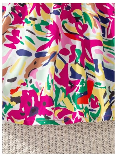 SHENHE Girl's Floral Print Cut Out Cami Dress Sleeveless Ruffle Hem A Line Short Dresses4