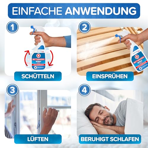 Patronus Bettwanzen-Spray zur effektiven Bettwanzen-Abwehr 500 ml - Sofortschutz-Mittel gegen Bettwanzen - mit dezentem Eukalyptus/-Zitrusduft - hochwirksam & laborgeprüft