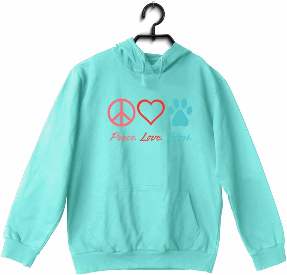 Quirkipedia Peace. Love.Dogs Dogs Tshirts, Hooded Sweatshirts SkyBlue