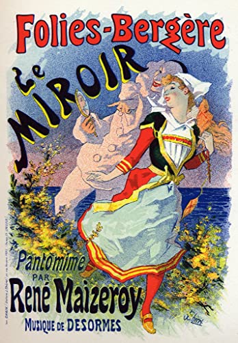 Art Mural le Spectacle de Mime Miroir Affiche Vintage 60x90cm