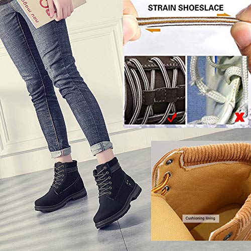 Image of Athlefit Women's Lace-Up Work Hiking Combat Ankle Boots