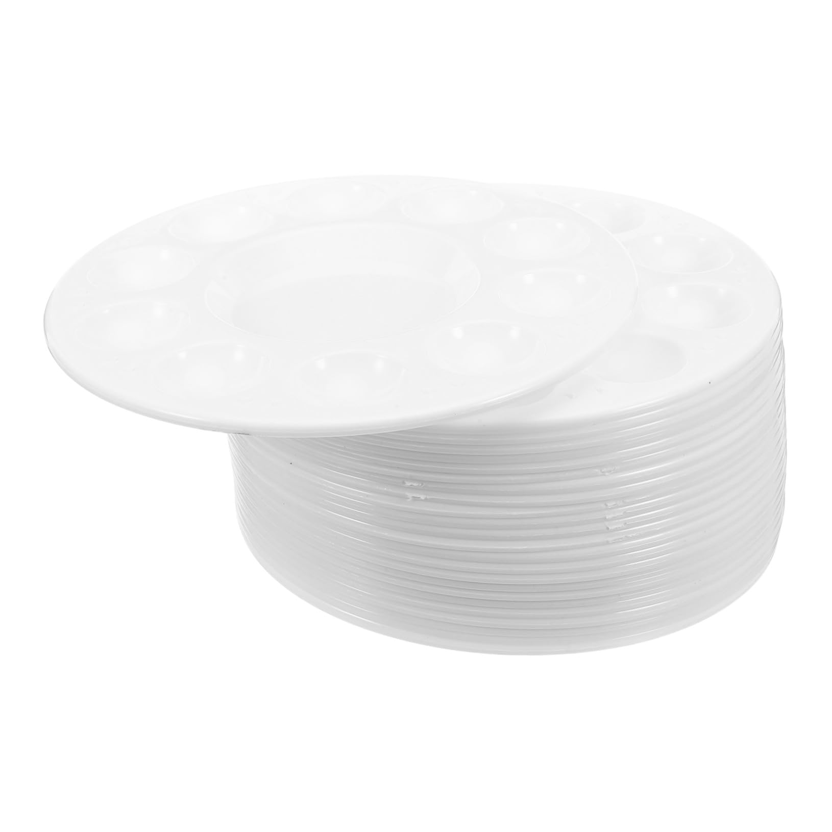 LOLIPPYY 50 Szt. plastikowa farby Taca na farby akwarelowej Taca do mieszania kolorów Paluj tace Malowanie materiałów kolorów White