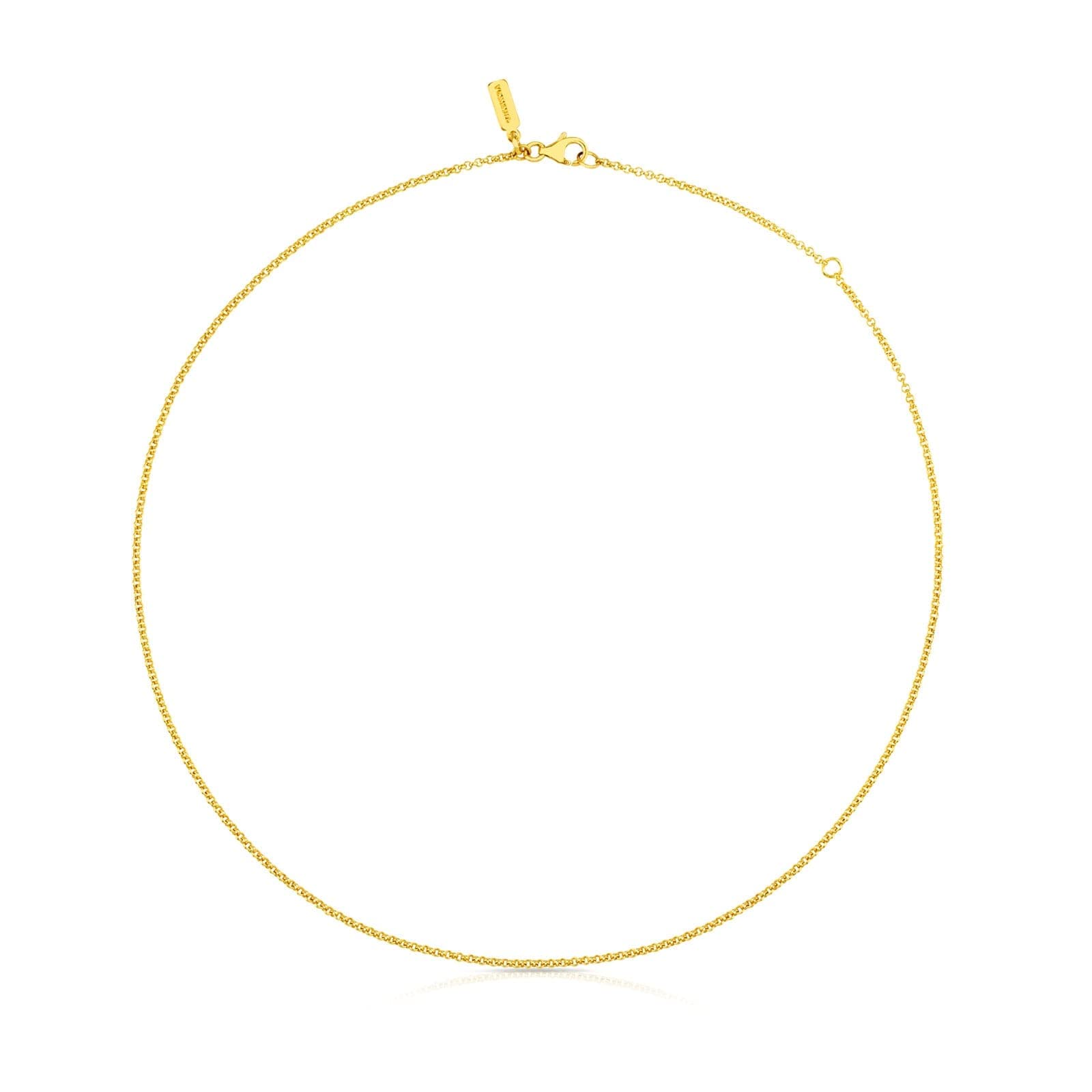 TOUS Gargantilla con Baño de Oro 18Kt sobre Plata para Mujer, Largo 40 cm, Versátil y Atemporal, Colección Chain