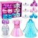 Chillife Princess Dress Up Shoes Set,Girls Dress Up Toys Jewelry Boutique Role Play Costumes Kit, 3 Themes of Unicorn Mermaid Ice Princess Toys Gifts for Little Girls 3-6 Years Toddler Birthday Party