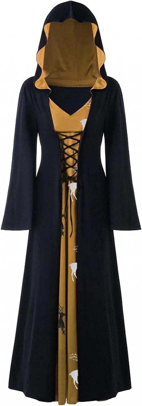 Amazon Co Jp ハロウィン ワンピース ローブ ロング丈 マント トナカイ柄 かわいい パーカーワンピース 長袖 フード付き 仮装 キャラクター コスチューム 衣装 変装 中世 仮装用マント 死神マント クリスマス コスプレ 演出服 ステージ 衣装 ファッション