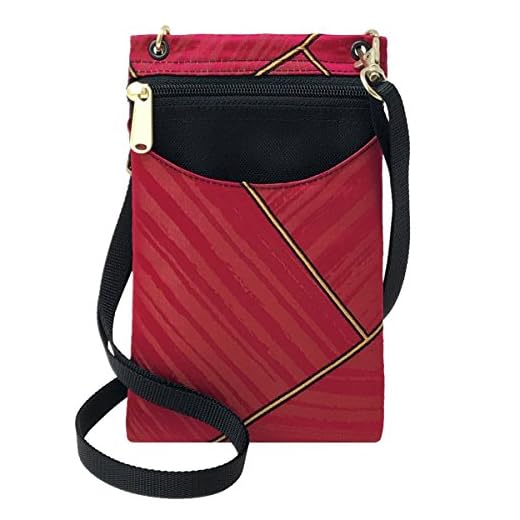 Danny K. Tapeçaria feminina transversal para celular ou bolsa de passaporte, feita à mão nos EUA, elétrico/rosa, Small