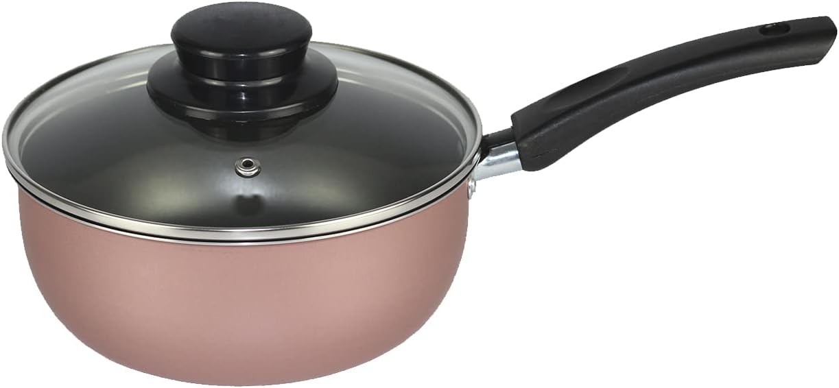 Jogo de Panelas Elegan com Tampa Vidro 8 Peças- Rosa